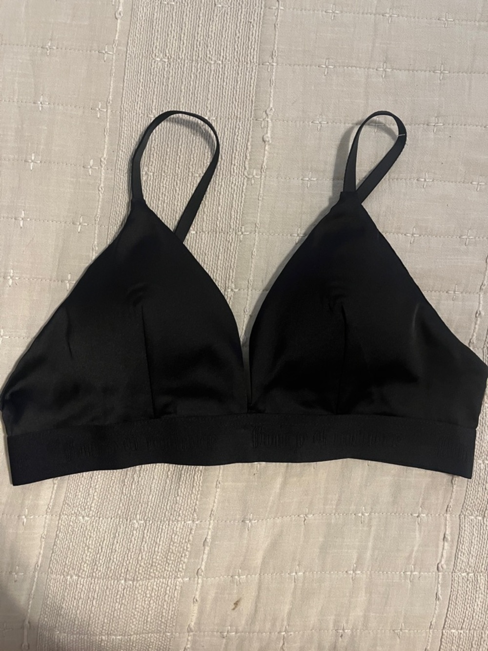 Juicy Couture Black Triangle Bralette with Thin Straps